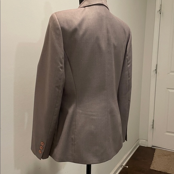 Kasper Jacket Blazer Women Size 6P Taupe Tailored Detailed Stitching - Picture 12 of 15